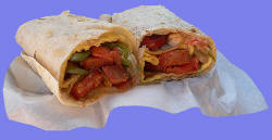 Pictured here is one of Courthouse Deli's delicious spicy breakfast wrap.